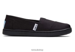 Toms Kids Alpargata Canvas Black Shoes Z480RF544