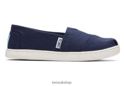 Toms Kids Alpargata Canvas Navy Shoes Z480RF543