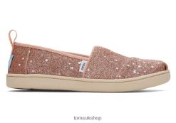 Toms Kids Glitter Alpargata Rose Gold Shoes Z480RF557