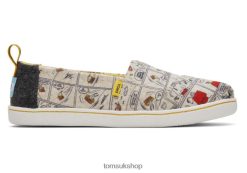 Toms Kids Snoopy/Woodstock Alpargata Natural Felt Shoes Z480RF552