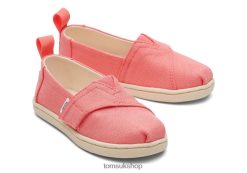 Toms Kids Tiny Alpargata Eco Woven Peach Shoes Z480RF504