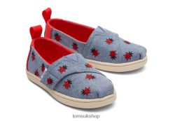 Toms Kids Tiny Alpargata Lucky Ladybugs Chambray Shoes Z480RF502