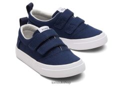 Toms Kids Tiny Fenix Double Strap Canvas Navy Shoes Z480RF531