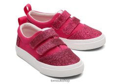 Toms Kids Tiny Fenix Double Strap Iridescent Glimmer Dark Pink Shoes Z480RF532