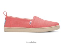 Toms Kids Youth Alpargata Eco Woven Peach Pink Shoes Z480RF546