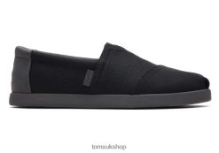 Toms Men Alp Fwd Black Waxed Canvas Shoes Z480RF433