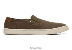 Toms Men Baja Slip On Dark Olive Shoes Z480RF481