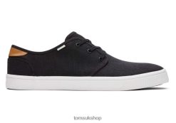 Toms Men Carlo Trainers Black Heritage Canvas Shoes Z480RF478