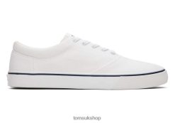 Toms Men Fenix Lace up White Canvas Shoes Z480RF458