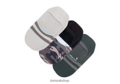 Toms Men No Show Socks 3 Pack Camo Stripe Accessories Z480RF494