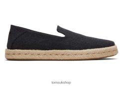 Toms Men Santiago Eco Recycled Cotton Black Recycled Cotton Shoes Z480RF438