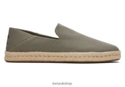 Toms Men Santiago Recycled Cotton Canvas Vetiver Grey Recycled Cotton Shoes Z480RF437