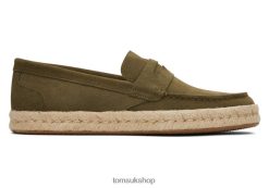 Toms Men Stanford 2.0 Rope Espadrille Suede Dark Olive Suede Shoes Z480RF441