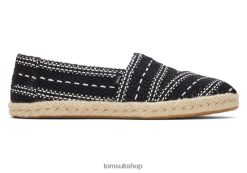 Toms Women Alpargata Chunky Global Woven Rope Espadrille Black Woven Shoes Z480RF149