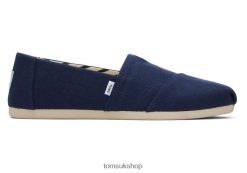 Toms Women Alpargata Eco Recycled Cotton Wide Width Navy Wide Shoes Z480RF14