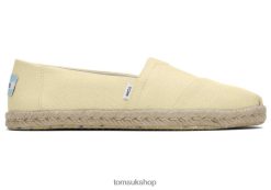 Toms Women Alpargata Eco Rope Espadrille Pale Lemon Textured Woven Shoes Z480RF161