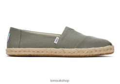 Toms Women Alpargata Eco Rope Espadrille Vetiver Grey Textured Woven Shoes Z480RF160
