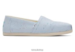 Toms Women Alpargata Eco Speckled Recycled Cotton Pastel Blue Speckled Slub Shoes Z480RF41