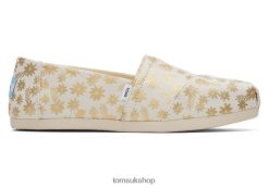 Toms Women Alpargata Floral Blooms Gold Foil Shoes Z480RF46