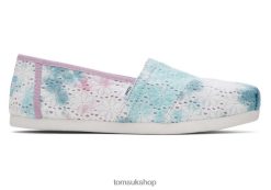 Toms Women Alpargata Floral Eyelets Lilac Mauve Tie Dye Floral Eyelets Shoes Z480RF31