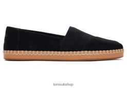 Toms Women Alpargata Leather Wrap Black Suede Shoes Z480RF51