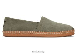 Toms Women Alpargata Leather Wrap Vetiver Grey Suede Shoes Z480RF49