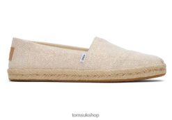 Toms Women Alpargata Metallic Linen Rope Espadrille Dusty Peach Metallic Linen Shoes Z480RF145