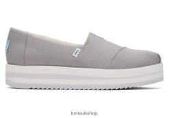 Toms Women Alpargata Midform Espadrille Grey Shoes Z480RF128