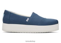 Toms Women Alpargata Midform Espadrille Majolica Blue Shoes Z480RF59