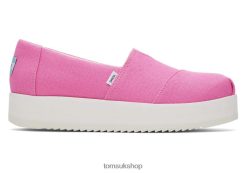 Toms Women Alpargata Midform Espadrille Pink Canvas Shoes Z480RF271