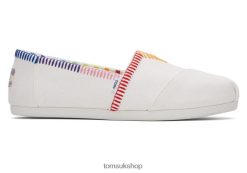 Toms Women Alpargata Unity White Rainbow Canvas Shoes Z480RF20