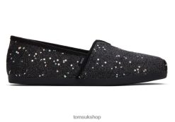 Toms Women Cosmic Glitter Alpargata Black Shoes Z480RF63