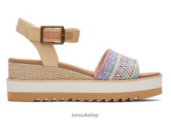 Toms Women Diana Wedge Sandal Natural Diamond Global Woven Shoes Z480RF203