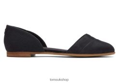 Toms Women Jutti D'Orsay Flat Black Leather Shoes Z480RF185