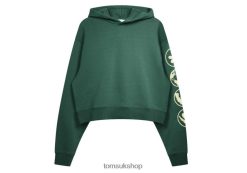 Toms Women KROST The Riley Crop Hoodie Green Hoodie Clothing Z480RF349