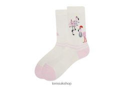 Toms Women Light Cushioned Crew Socks Flamingos White Flamingo Accessories Z480RF372