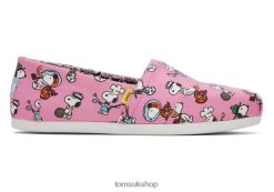 Toms Women Peanuts Alpargata Pink Snoopy Print Shoes Z480RF47