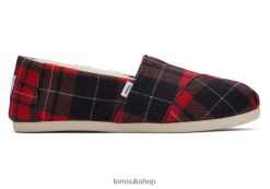 Toms Women Plaid Alpargata Red Tartan Shoes Z480RF69