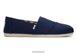 Toms Women Recycled Cotton Alpargata Navy Shoes Z480RF38