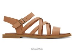Toms Women Sephina Sandal Sandy Beige Leather Shoes Z480RF250